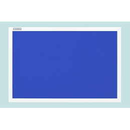 Tablica tekstylna niebieska w ramie MDF białej