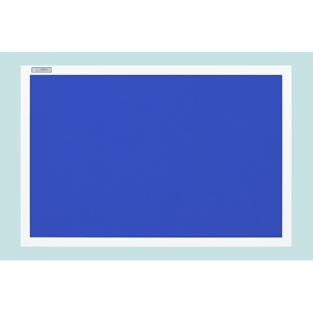 Tablica tekstylna niebieska w ramie MDF białej