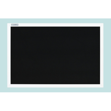 Tablica tekstylna czarna w ramie MDF białej