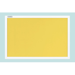 Tablica tekstylna żółta w ramie MDF białej