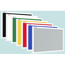 Tablice tekstylne w ramie białej szara UKOS