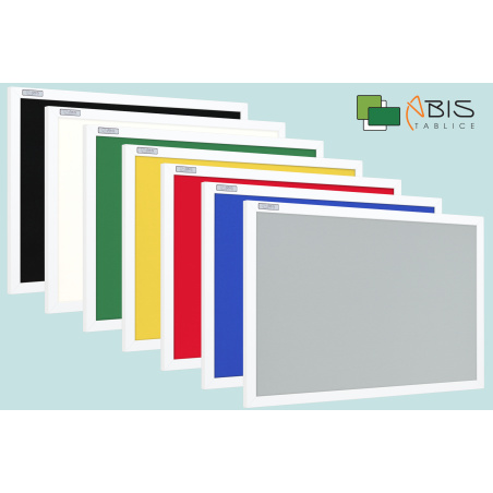 Tablice tekstylne w ramie białej szara 3 UKOS