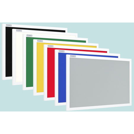 Tablice tekstylne w ramie białej szara UKOS