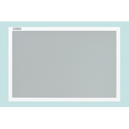 Tablica tekstylna szara w ramie MDF białej