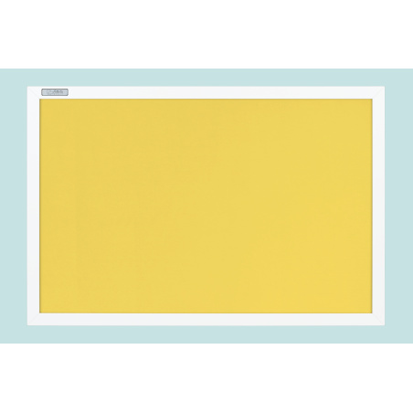 Tablica tekstylna żółta w ramie MDF białej