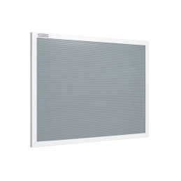 Tablica magnetyczna perforowana szara w ramce MDF białej  - ukos