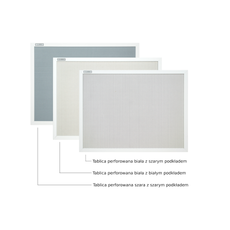Z. Tablice magnetyczne perforowane biała ramka opisy