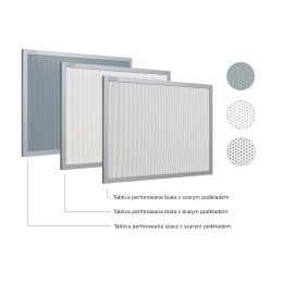 Tablice magnetyczne perforowane ramka MDF opisy 