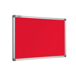 Tablica tekstylna czerwona w ramie aluminiowej - ukos